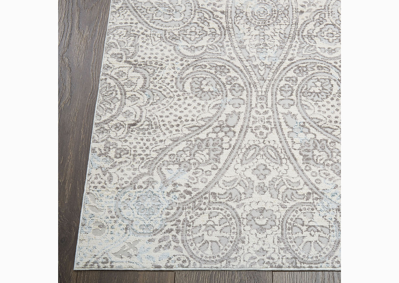 Home Dynamix Christian Siriano Brooksville Windsor Transitional Area Rug 31"x47" Paisley Ivory/Gray/Blue,Home Dynamix